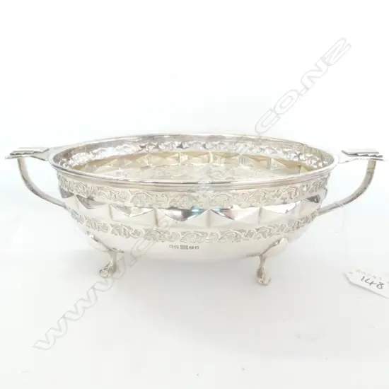 SILVER PLATE TWO HANDLED BOWL 