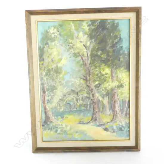 HELEN SANDALL 'HONGI'S TRACK, ROTORUA' OIL 495 X 365MM