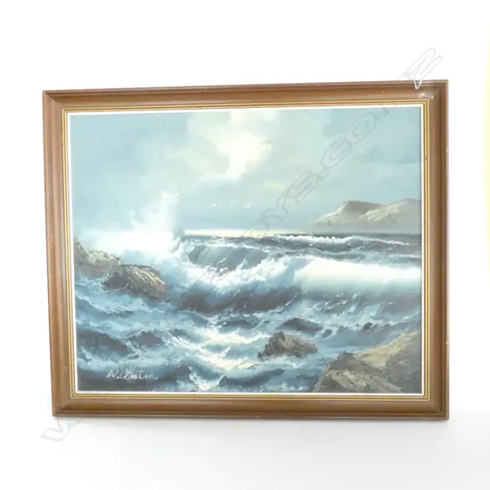 SEASCAPE FRAMED OIL ON BOARD, W. CHESTER, W. 600 X 490MM