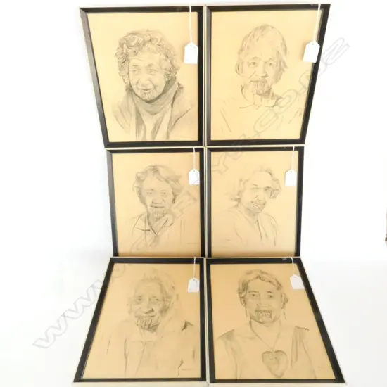 SET OF 6 PRINTS MAORI PORTRAITS SIGNED BRENARD 245 X 195MM