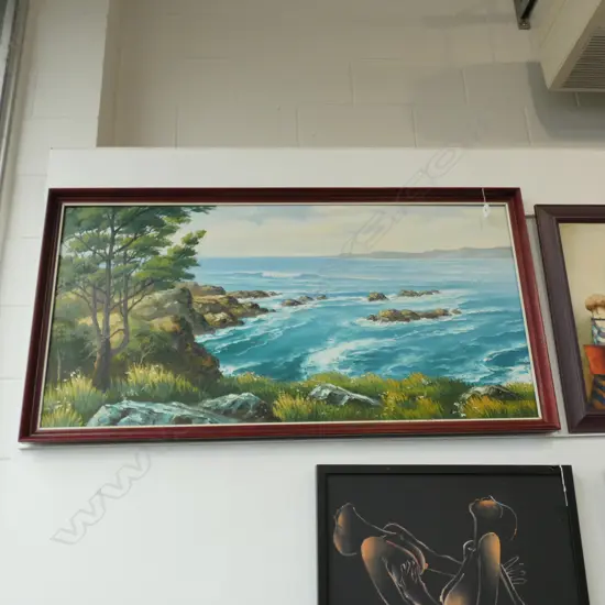 SEA SCAPE, OIL ON BOARD, 1200 X 590MM