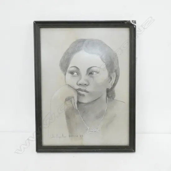 JOHN POYNTON PENCIL PORTRAIT '85 310 X 230MM