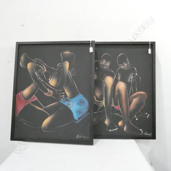 PR SIGNED AFRICAN NUDES ACYRLIC ON CANVAS 720 X 590MM