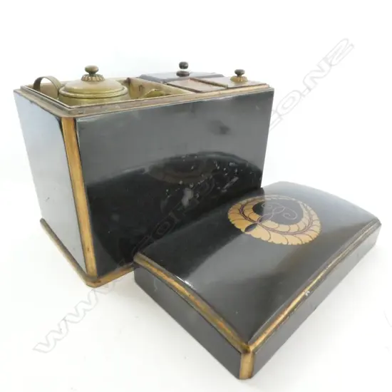 BLACK LACQUER JAPANESE TEA BOX H. 180MM