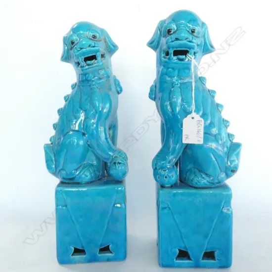 PR BLUE CHINESE FU DOGS H. 325MM
