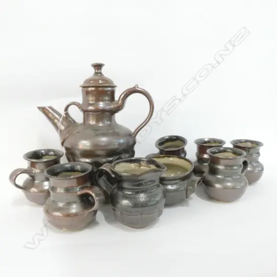  GREIG BARNETT STUDIO POTTERY COFFEE SET 