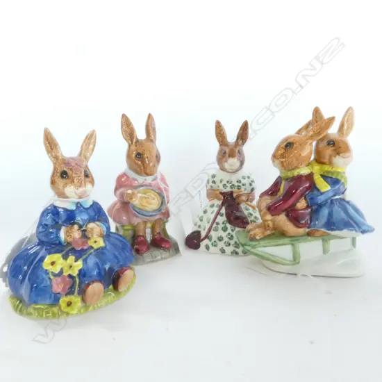 FOUR ROYAL DOULTON BUNNYKINS FIGURINES, H. 85MM