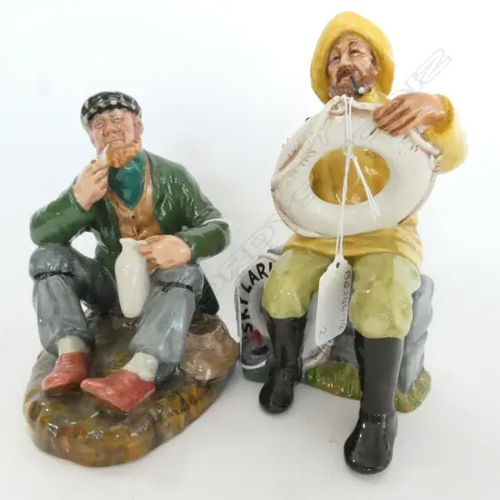 TWO ROYAL DOULTON FIGURINES, THE BOATMAN, H. 170MM, THE WAYFARER, H. 155MM