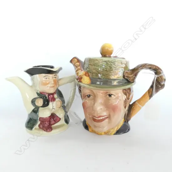 TWO SERIES WARE TEAPOTS, BESWICK SAM WELLER H. 190MM & STAFFORDSHIRE TONY WELLER
