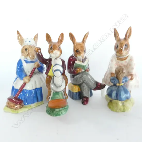 FOUR ROYAL DOULTON BUNNYKINS FIGURINES, H. 110MM