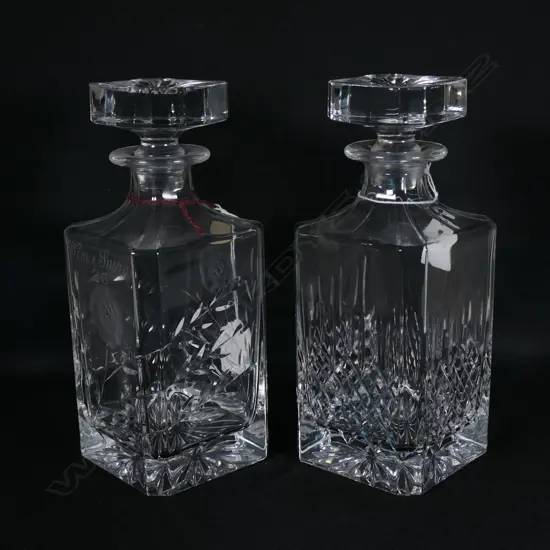 2 X LEAD CRYSTAL DECANTERS