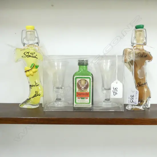 PAIR OF LIQUERS & JAGAMEISTER LIQUER SET