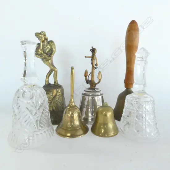 COLLECTION OF HAND BELLS INCL. S.S. OTRANTRO SOUV. BELL