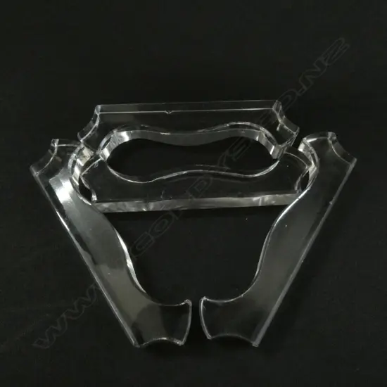 FOUR VAL ST. LAMBERT BELGIUM CRYSTAL KNIFE RESTS (Minor chipping)