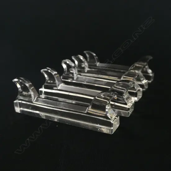 FIVE VAL ST. LAMBERT BELGIUM CRYSTAL KNIFE RESTS (Minor chipping)