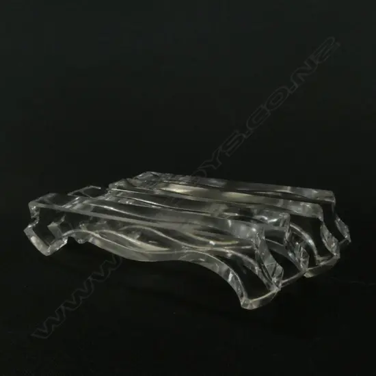 FOUR VAL ST. LAMBERT BELGIUM CRYSTAL KNIFE RESTS (Minor chipping)