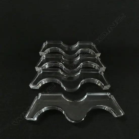 FOUR VAL ST. LAMBERT BELGIUM CRYSTAL KNIFE RESTS (Minor chipping)