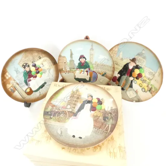 FOUR ROYAL DOULTON CHARACTER PLATES, 3 BOXED...