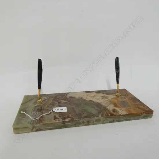 VINTAGE ALABASTER DESK SET L. 350MM