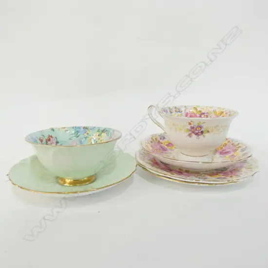 2 TRIOS; SHELLEY, R/ALBERT  CUP WITH FAULT + PR CROWN DEVON SERVERS