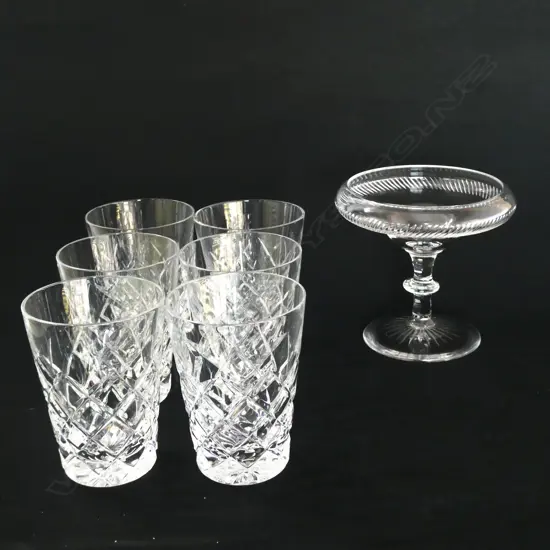 SIC CUT CRYSTAL TUMBLERS + SMALL PARFAIT