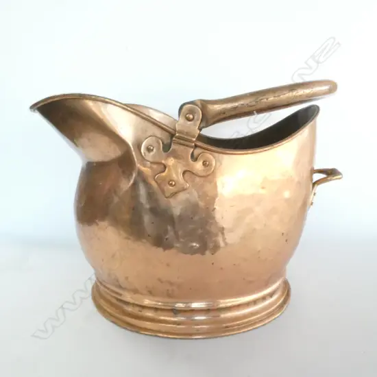 A COPPER COAL HELMET H 450 MM