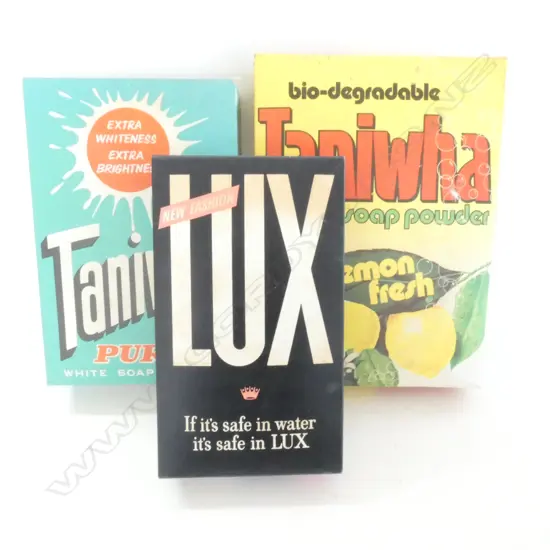 THREE BOXES OF NZ SOAP POWDER - TANIWHA AND LUX
