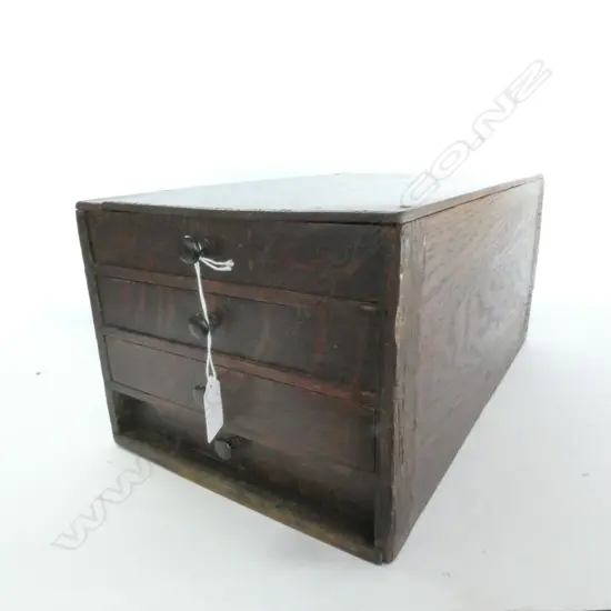 OAK 4 DRAWER COLLECTORS CABINET L 390 MM ( NO BACK) 