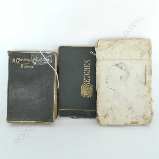 19TH CENTURY SEA CAPTAINS SKETCH BOOKS & DICKENS "A CHRISTMAS CAROL".