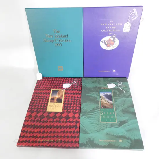 4 'THE NZ STAMP COLLECTION' BOOKS 1990 - 1993