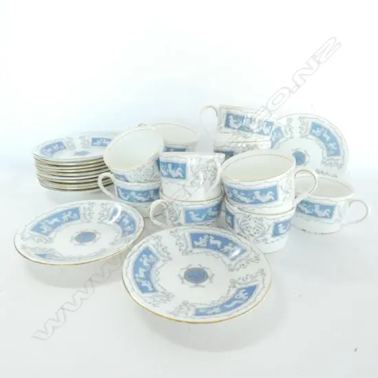 25 PCE COALPORT REVELRY COFFEE SET; 12 CUPS 13 SAUCERS 