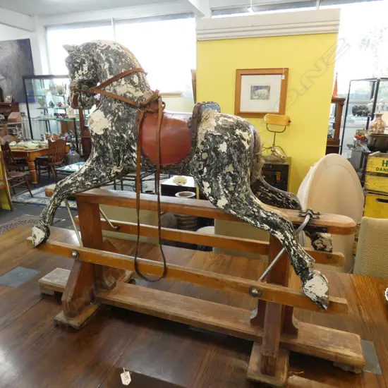 VINTAGE ROCKING HORSE L. 1250MM 