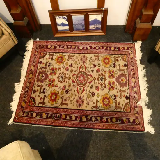 SMALL HAND KNOTTED RUG 1100 X 890 MM