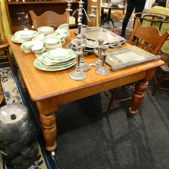 SQUARE COLONIAL STYLE DINING TABLE H. 740MM W. 1140MM SQ