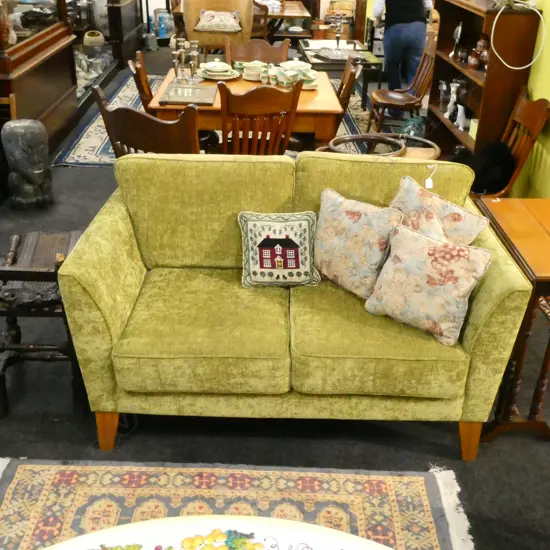 GREEN UPHOLSTERED SOFA L. 1430MM