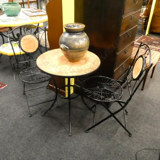 3 PCE IRON PATIO SET 