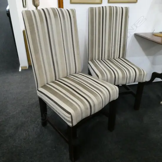 2 UPHOLSTERED HIGH BACK CHAIRS