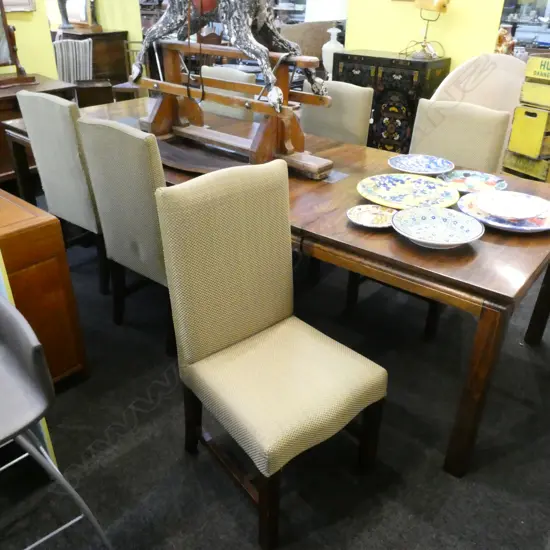 6 UPHOLSTERED HIGH BACK CHAIRS