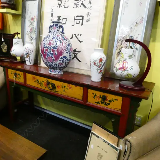 CHINESE 3 DRAWER CONSOLE TABLE L 1870 MM