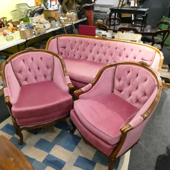 FRENCH ANTIQUE STYLE 3PC LOUNGE SUITE