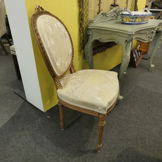 19TH CENTURY FRENCH UPHOLSTERED OCCASIONAL CHAIR