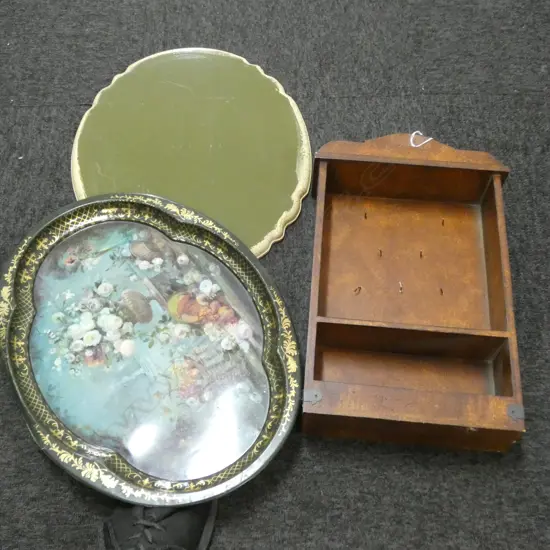 3 PCES; 2 TRAYS & KEY CUPBOARD H. 470MM