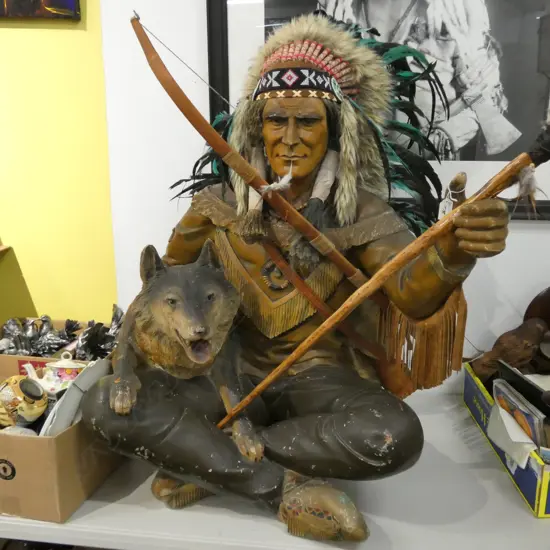 LIFE SIZE NATIVE AMERICAN APACHE EX LONE STAR CAFE H. 1500MM