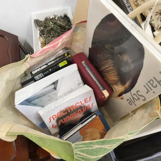 BAG OF FASHION BOOKS, DVDS ETC