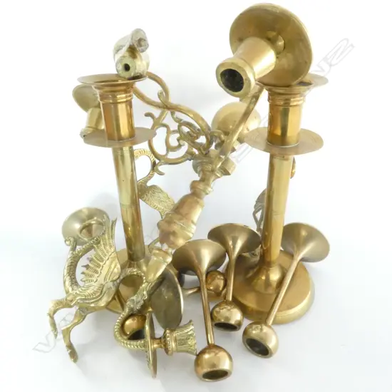 BOX ASSORTED BRASS CANDLE HOLDERS