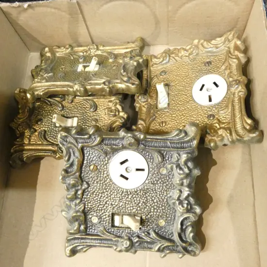 4 ORNATE GLIDED METAL LIGHT SWITCH COVERS 