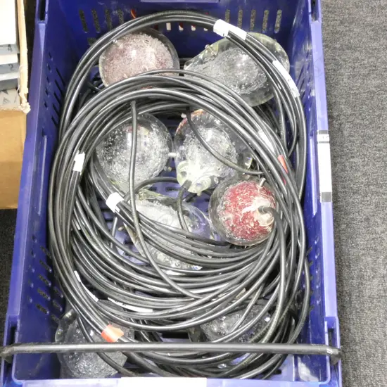 8 CONTEMPORARY DESIGNER HANDBLOWN ART GLASS SUSPENDED LIGHTS...