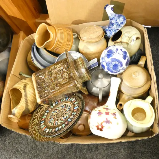 BOX LOT ASST CERAMICS ETC
