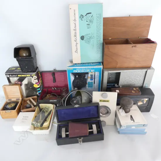 BOX ASST VINTAGE LAB EQUIP, ODDS, ETC