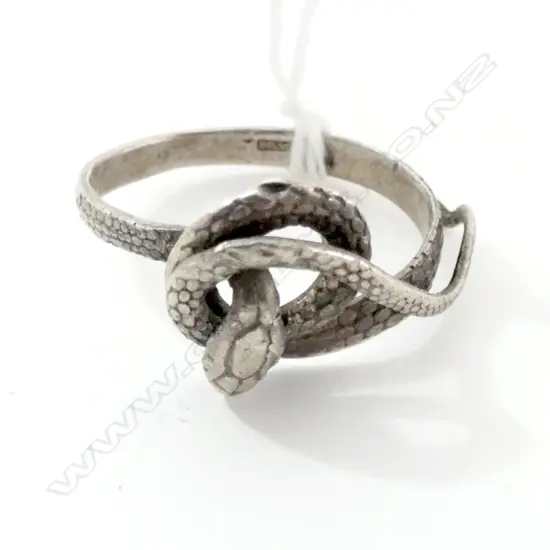 VINTAGE SILVER SNAKE RING ENTWINED
